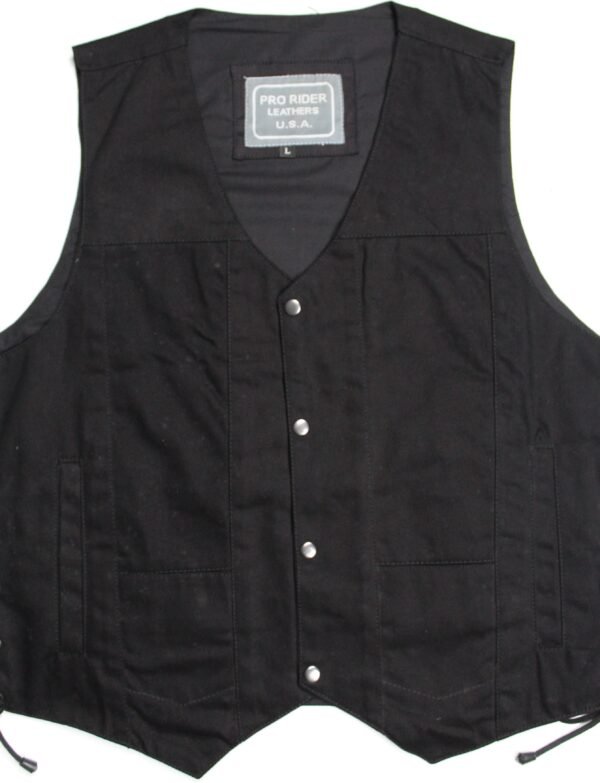 1138 - Black Denim Vest Concealed Carry
